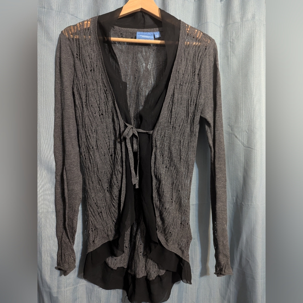Simply Vera Wang Sheer Cardigan Sweater